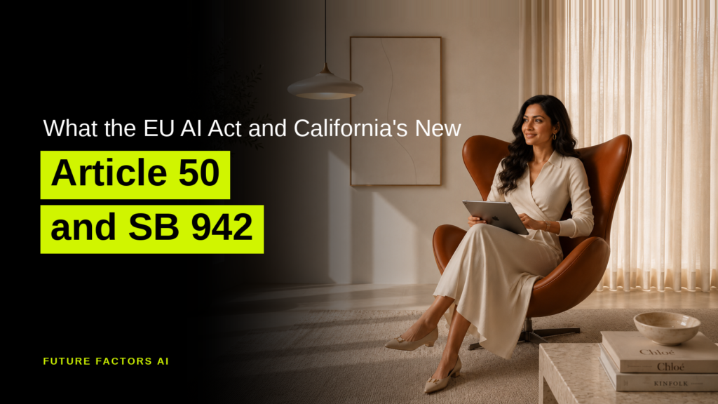 What the EU AI Act and California's New Article 50 and SB 942 - Hina Mian, Future Factors AI